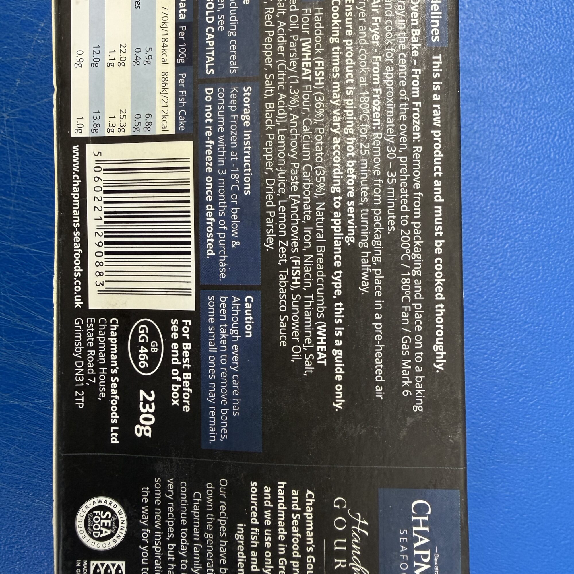 Alternative view of Haddock Fishcakes